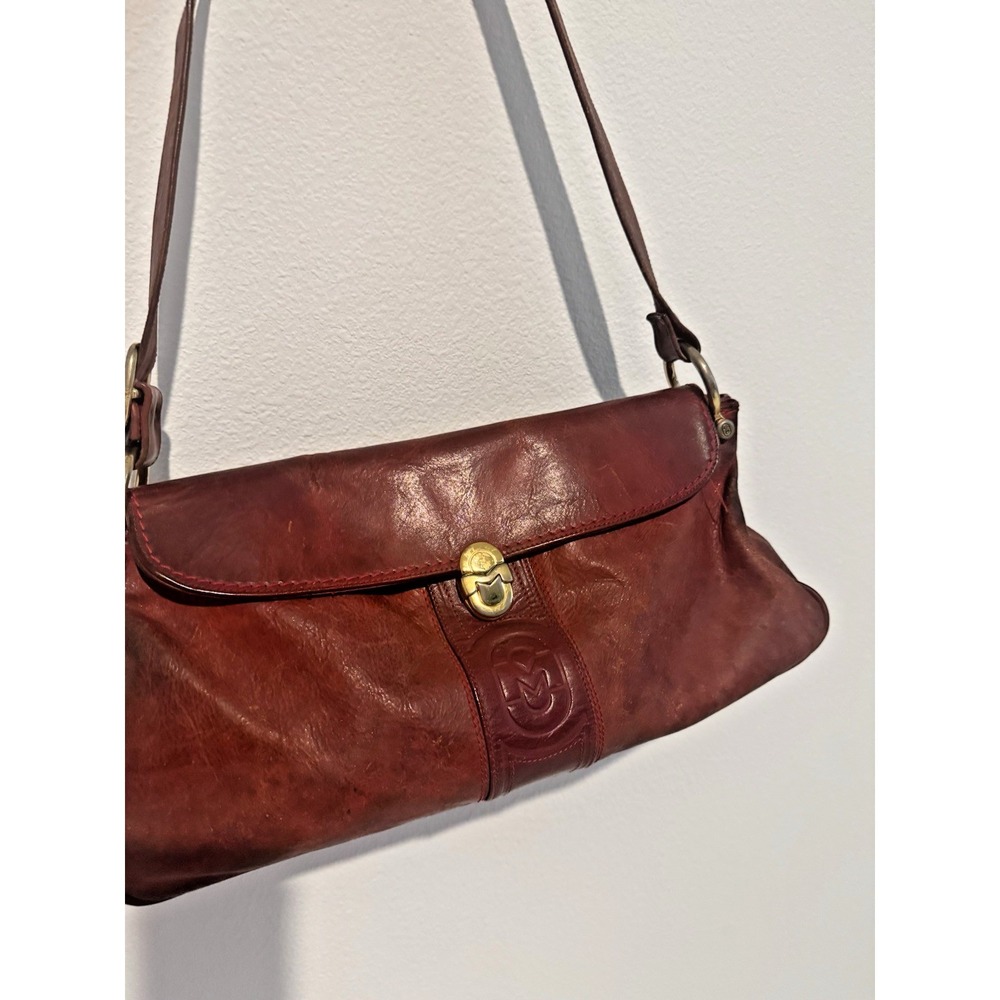 Vintage Marino Orlandi Italian Cognac Leather Large Shoulder Bag - Picture 3 of 16